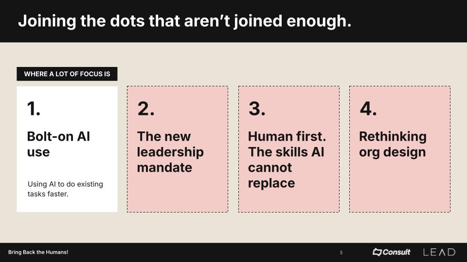 Joining the dots that aren't joined enough - AI Leadership - Consult Recruitment